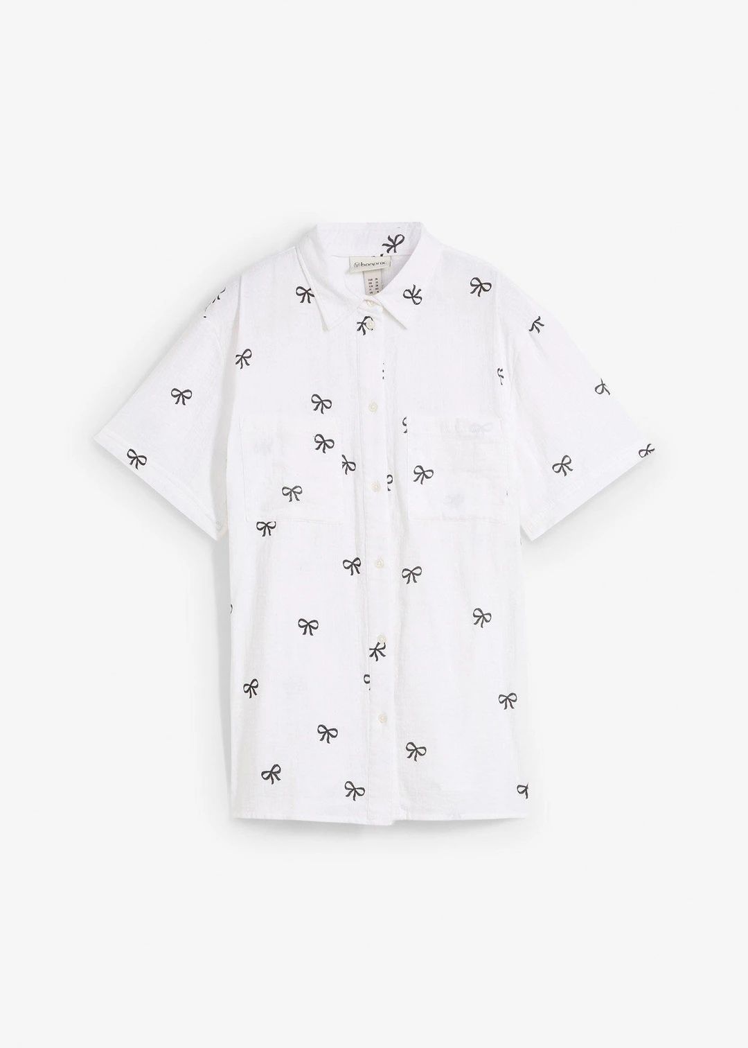 Blouse manches courtes en gaze de coton
