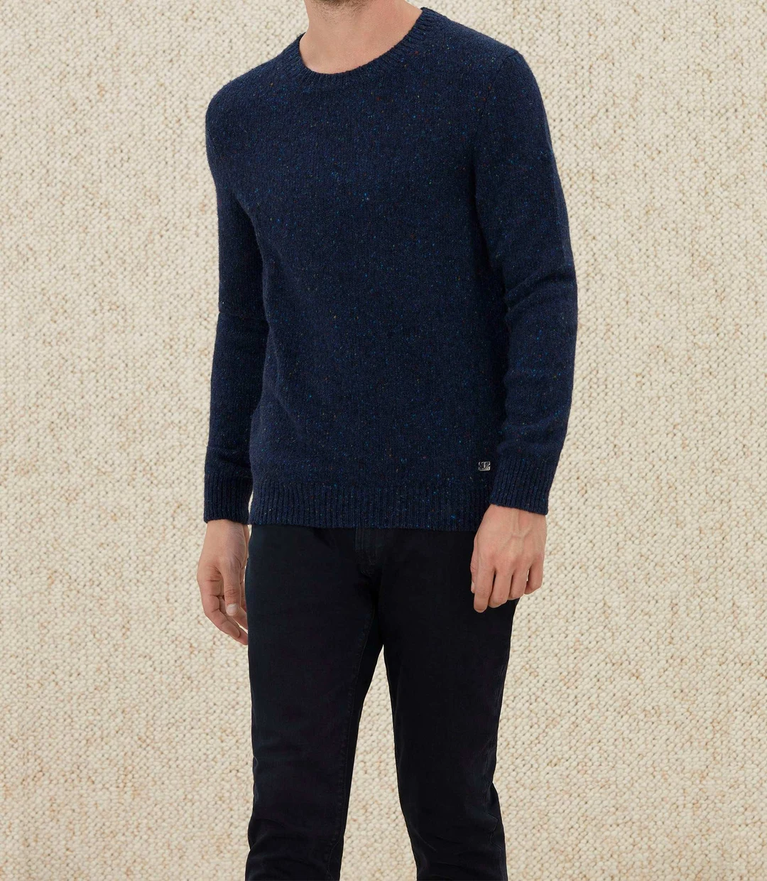 IZAC - Pull col rond fantaisie marine ''Loic''
