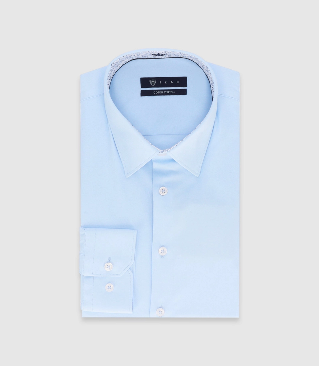 IZAC - Chemise unie fantaisie ciel MACKYOUT