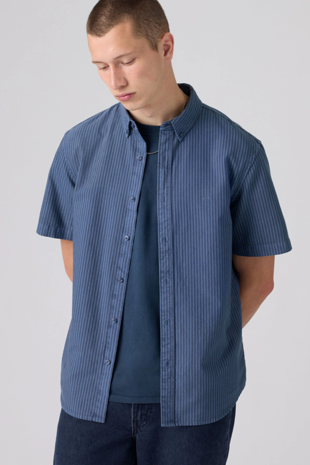 Levi's Chemise Manche Courte Col Boutonné Authentic - Homme - Rose / Woodrose Garment Dye - 2XL