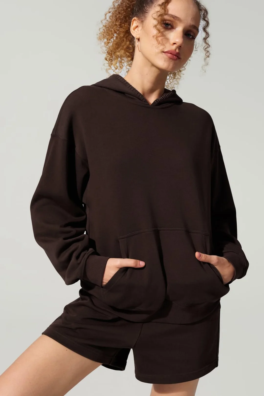 LILYSILK Sweat Seamflow Douceur Gris Chiné XS - SILKERRY Doux Respirant Oversize Capuche Femme