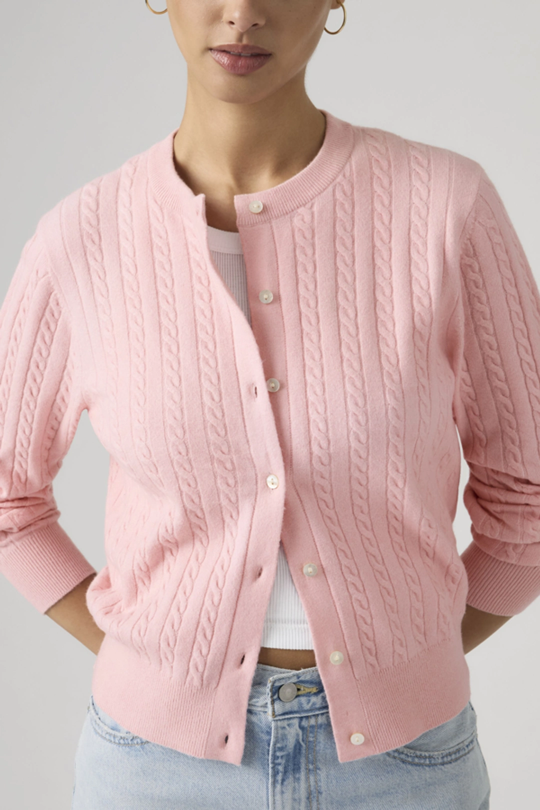 Levi's Cardigan Col Rond Supersoft - Femme - Neutral / Paris Stripe Curds Whey Triblend - XS - 2