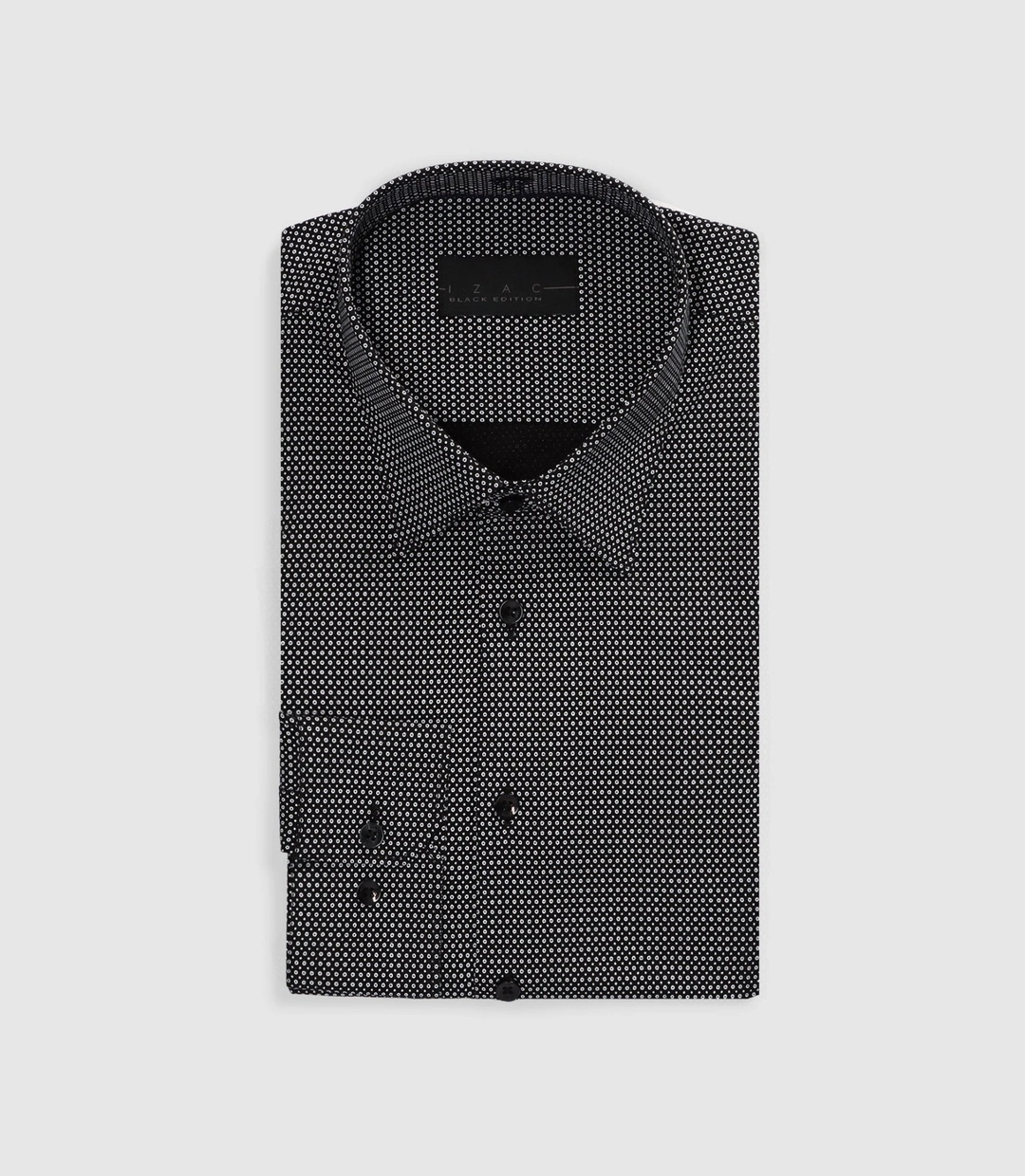 IZAC - Chemise à imprimé micro motifs noir PEPIN