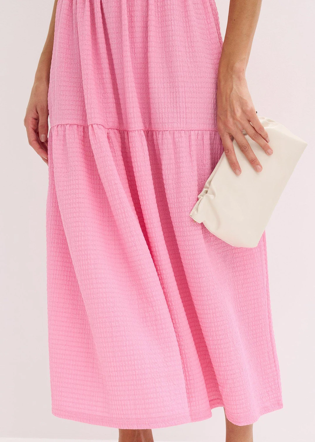 Robe midi en jersey texturé avec découpe dos - 3