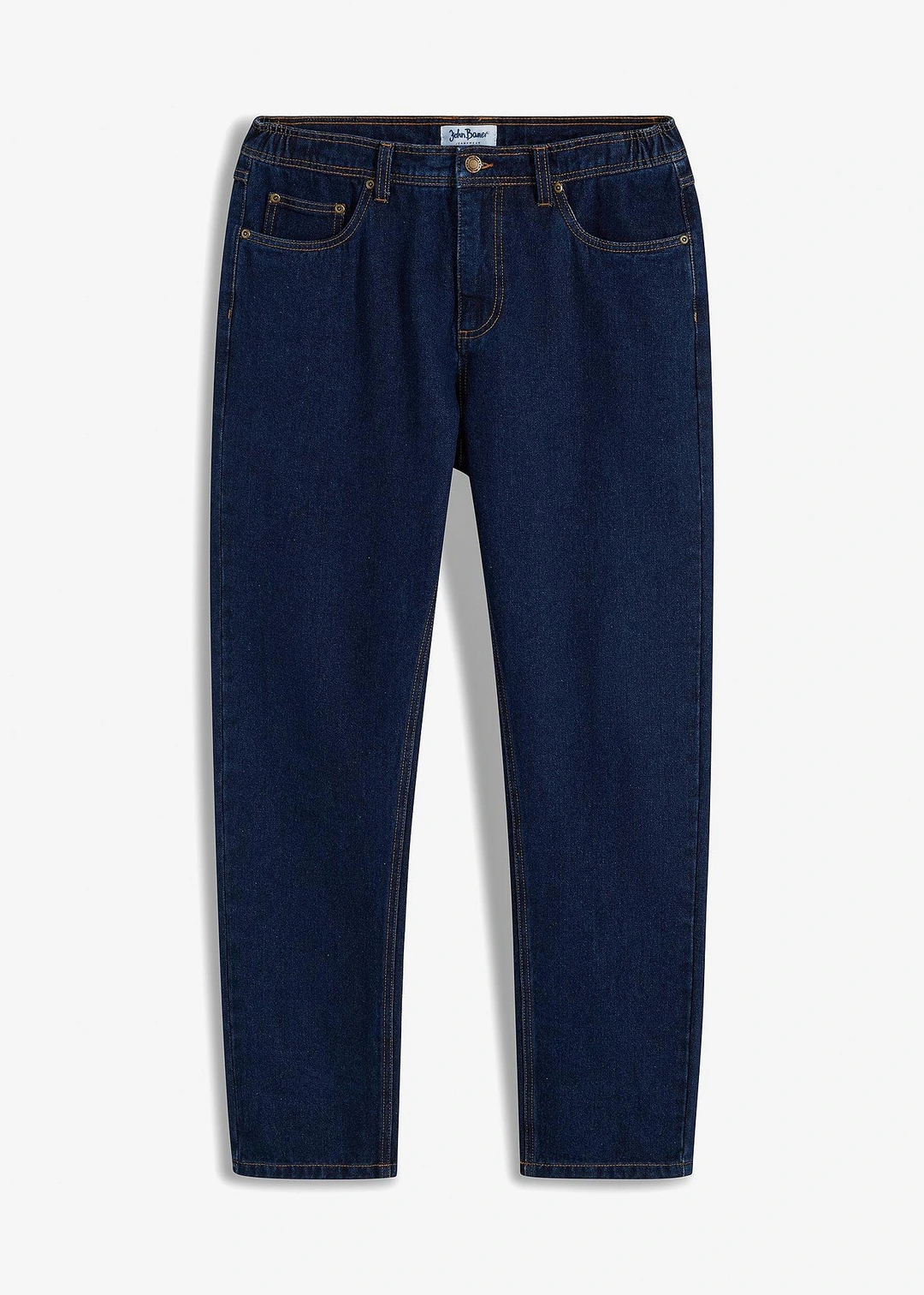 Jean droit classique, taille élastiquée
