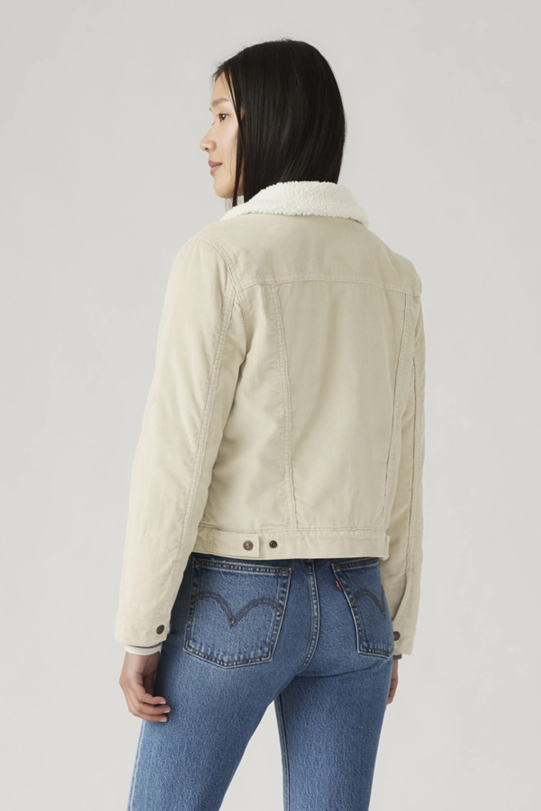 Levi's Veste Trucker Velours Original Sherpa - Femme - Blanc / Egret - XS - 2