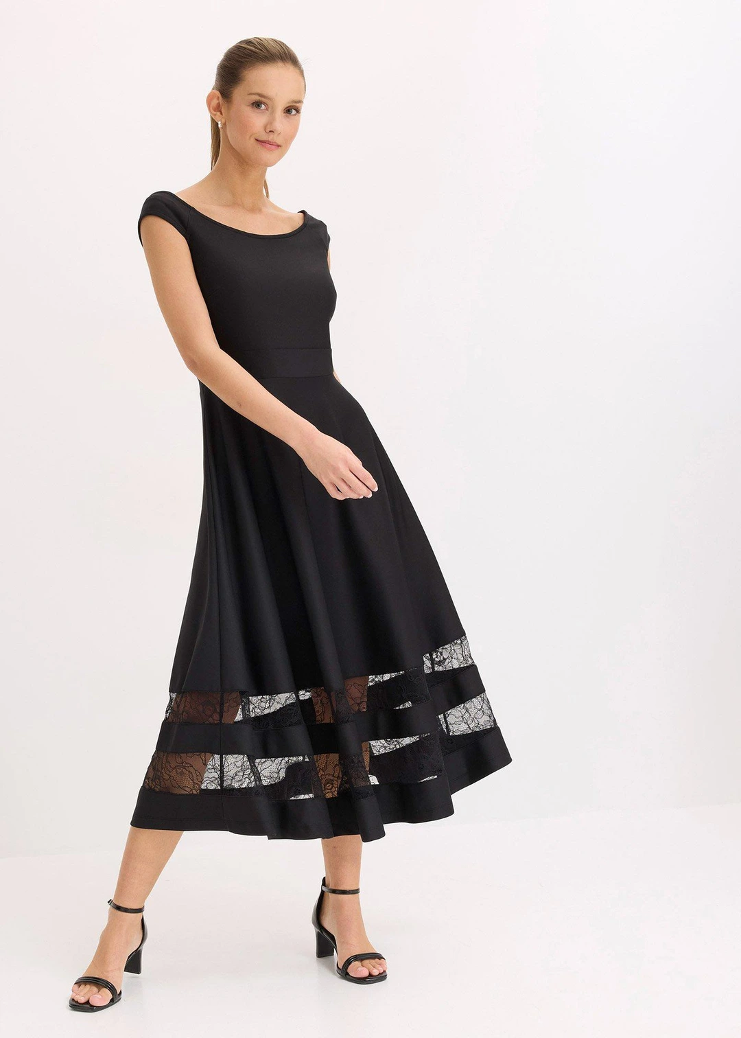 Robe col Bardot avec dentelle - 2