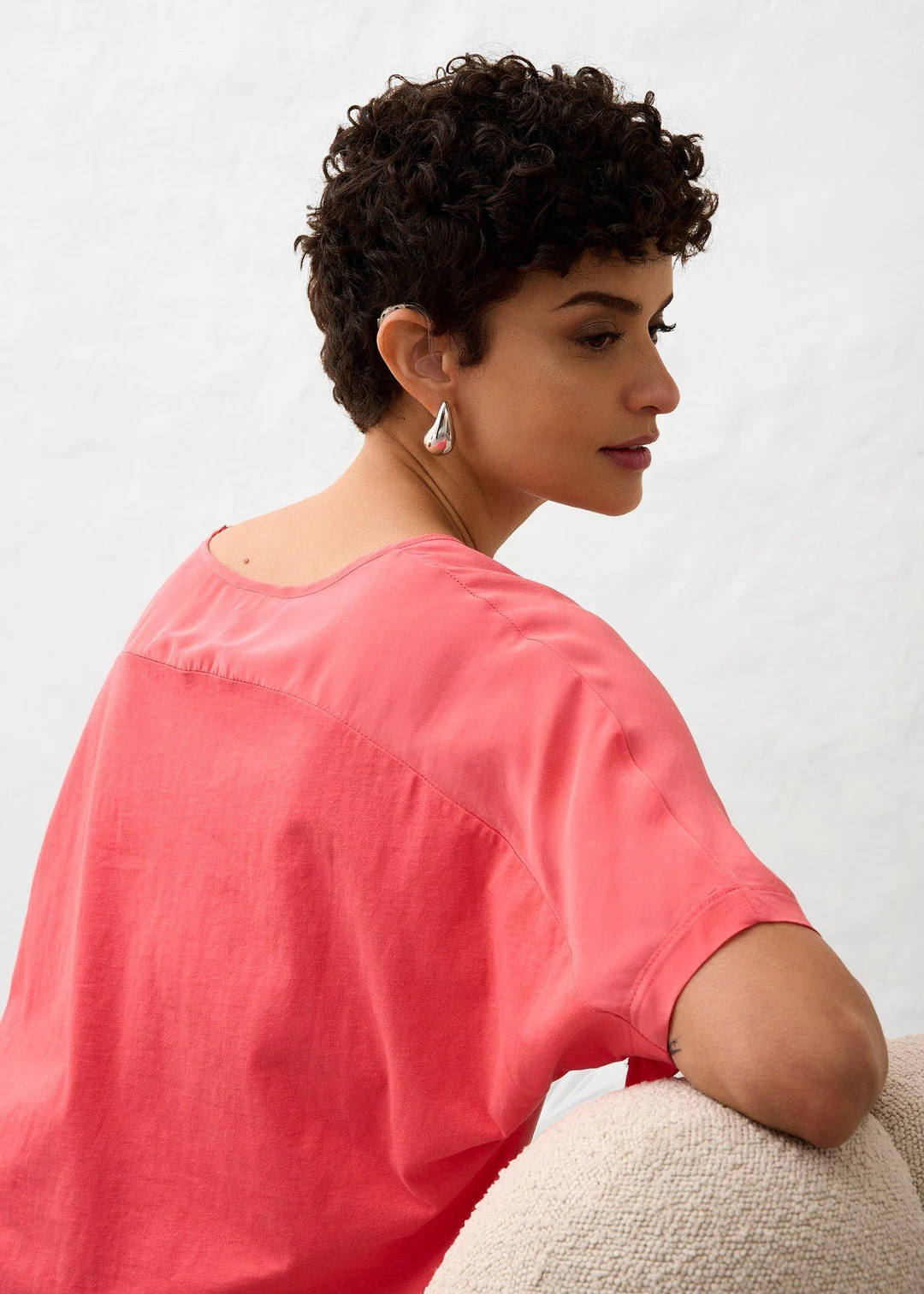 T-shirt avec soie et empiècement tissé - 3