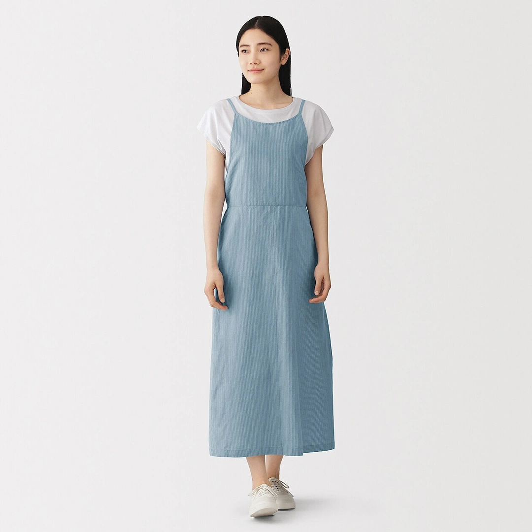 Robe salopette en mélange de chanvre pour femme