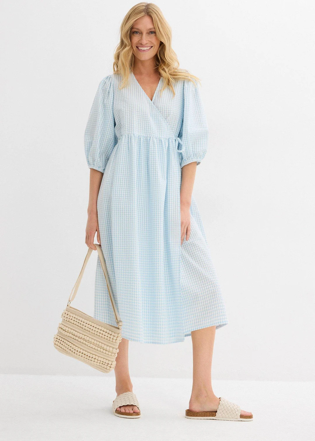 Robe portefeuille en matière texturée - 2