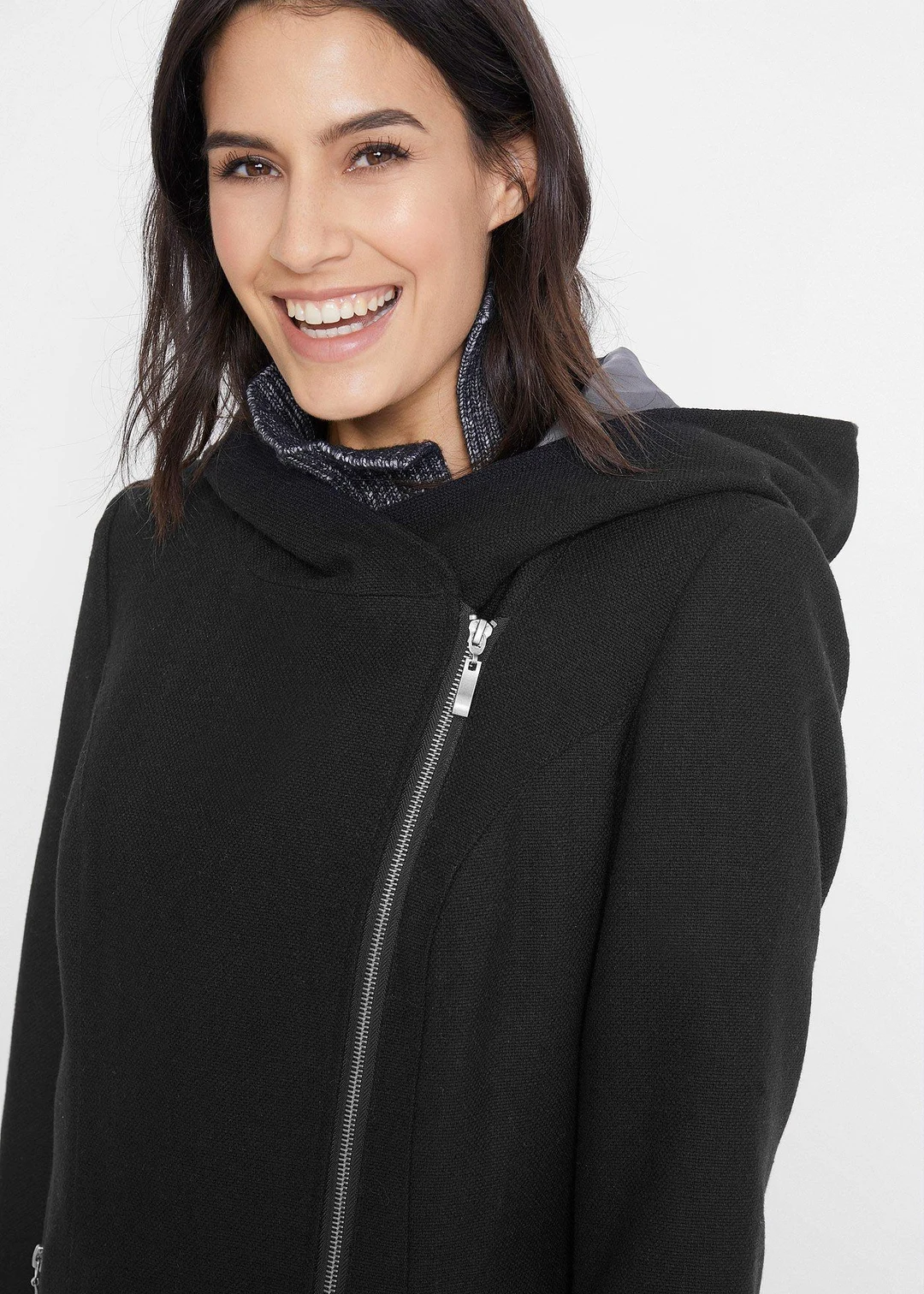Veste longue avec zip asymétrique - 3