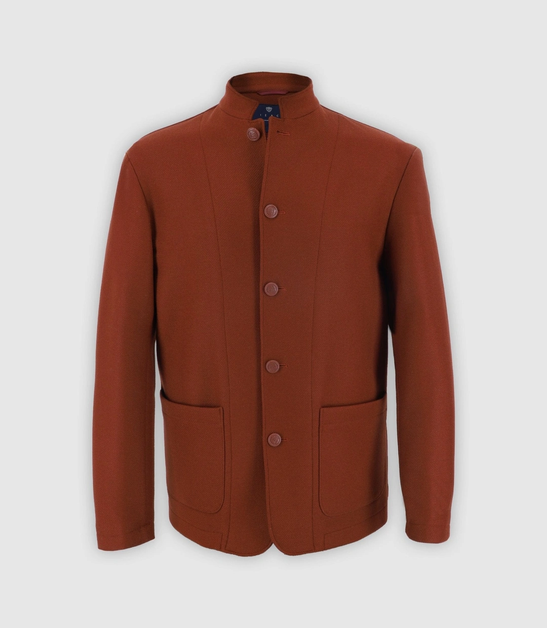 IZAC - Veste col mao terracota