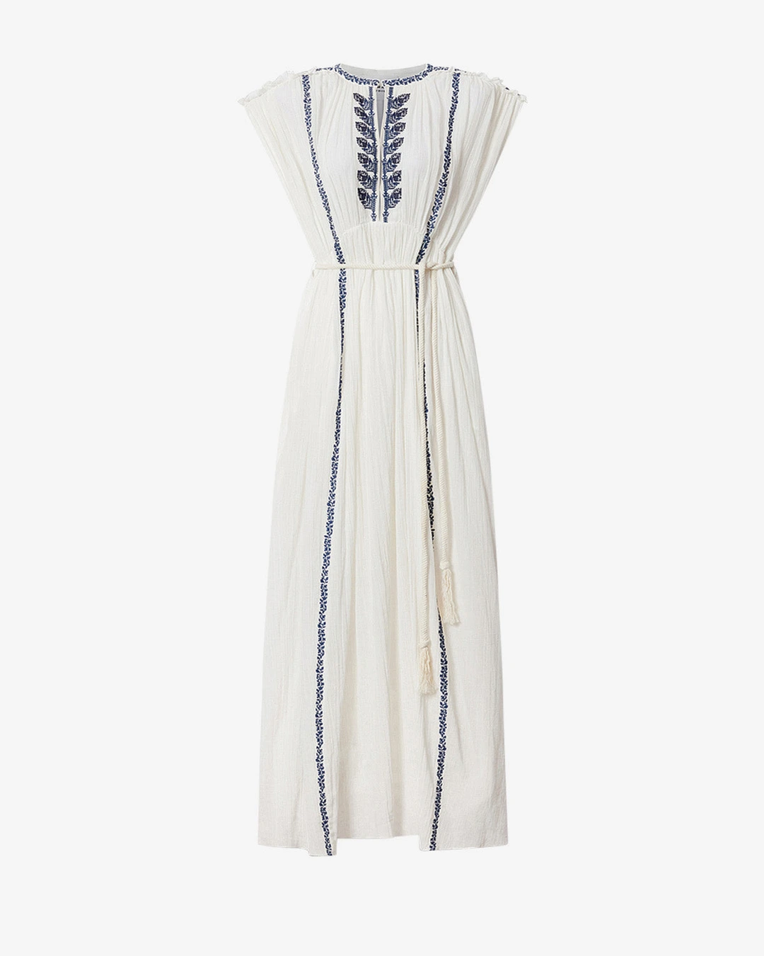 Robe Liviane - Femme - Écru Et Bleu - Taille44 - Marant Étoile - Collection Été Femme - Nouvelle Collection Capsule High Summer
