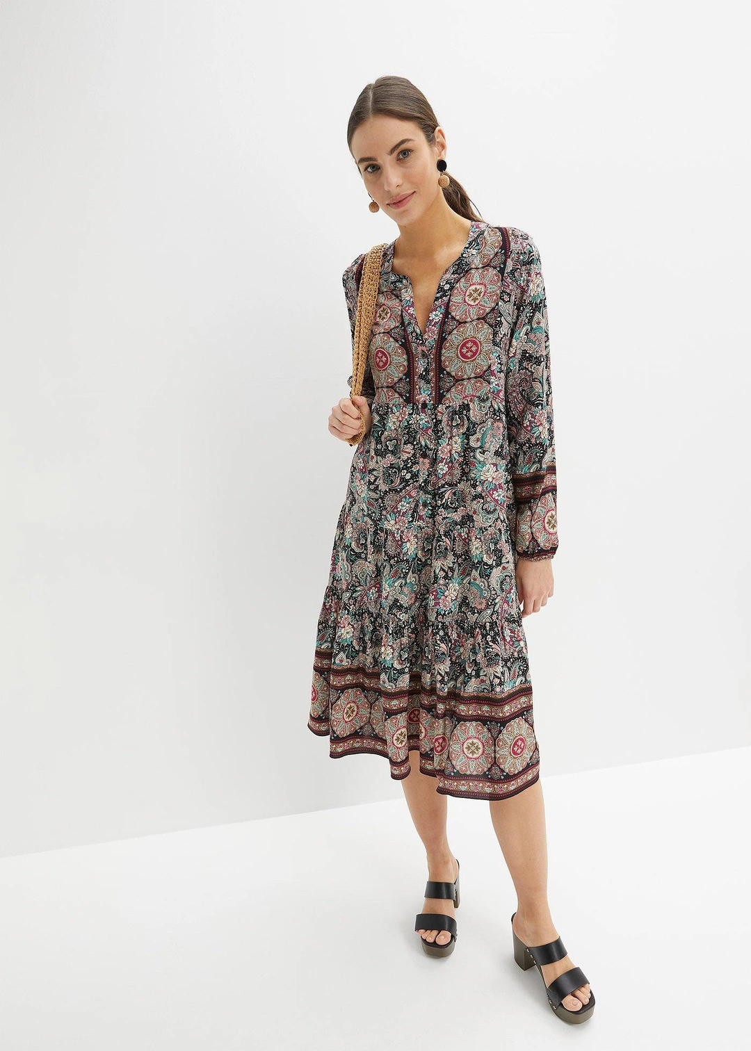 Robe-tunique en viscose fluide, petite - 2