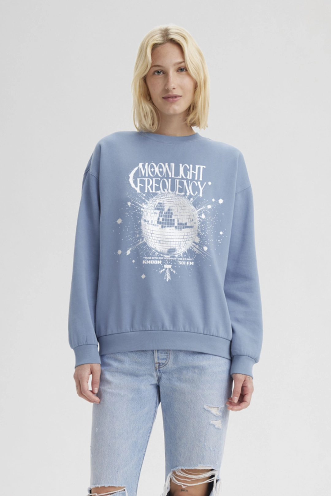 Levi's Sweat Shirt Col Rond Graphique Salinas - Femme - Bleu / Moonlight Frequency Troposphere - XS