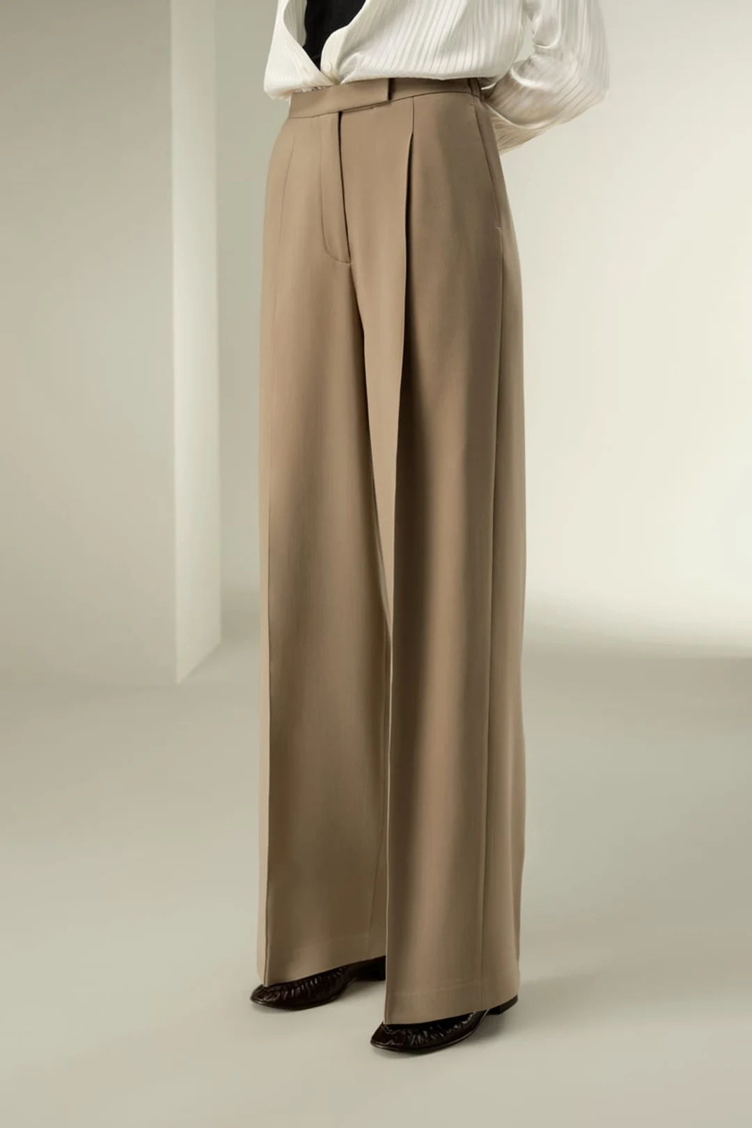 LILYSILK Pantalon Large Soie & Laine Femme Noir 36 - Fluide, Élégant et Confortable
