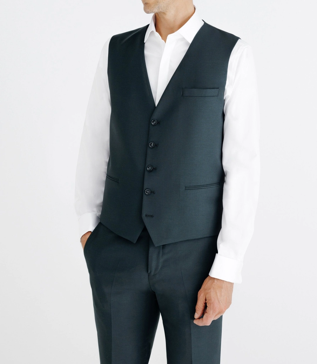 IZAC - Gilet ville aspect brillant vert foncé
