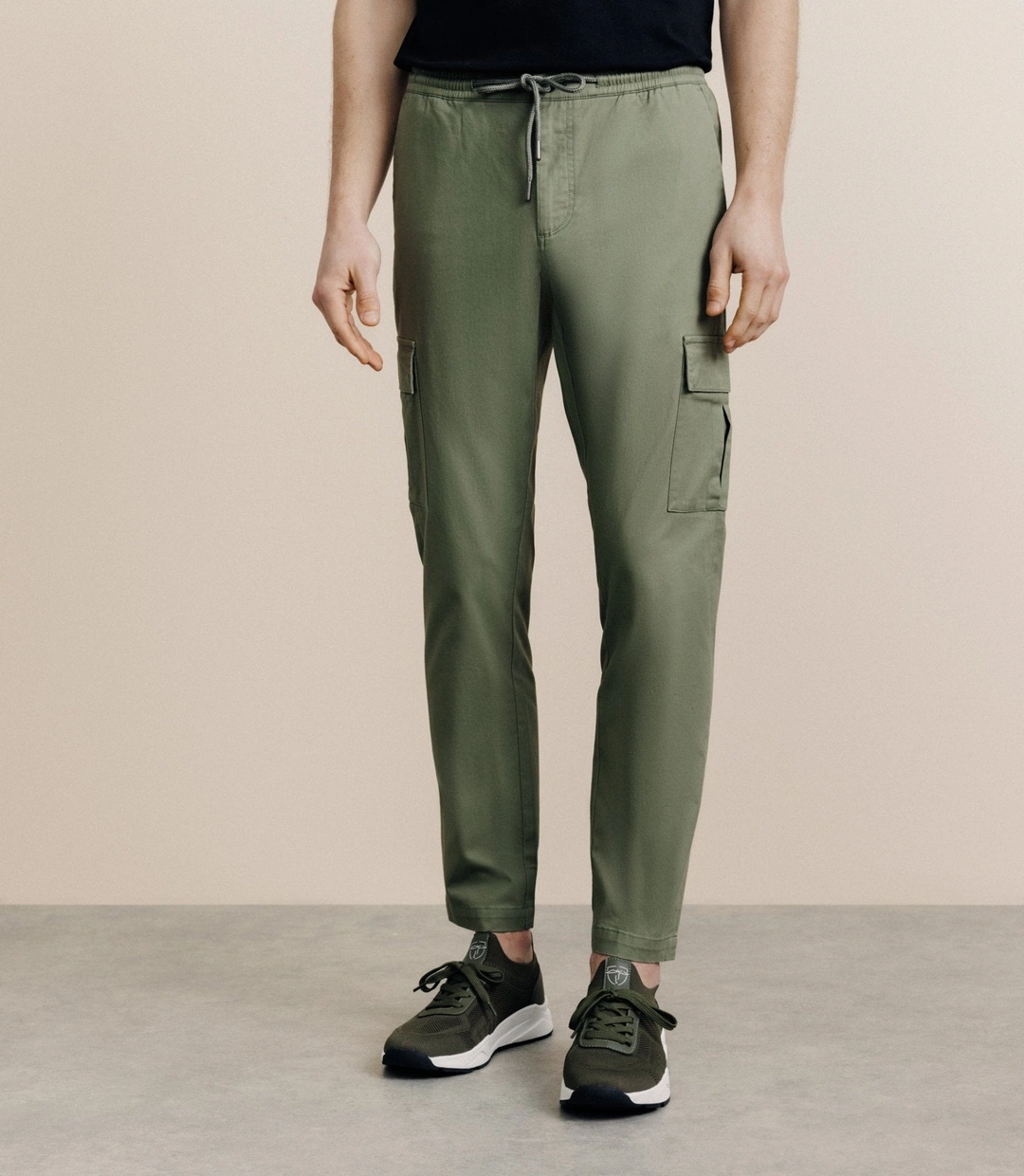 IZAC - Pantalon regular avec cordon kaki