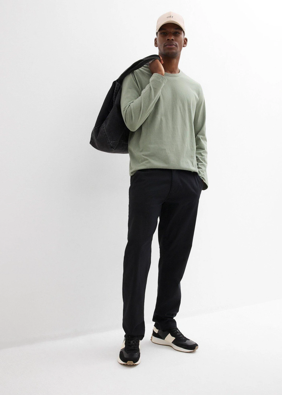 Pantalon chino regular en lin mélangé, droit - 2