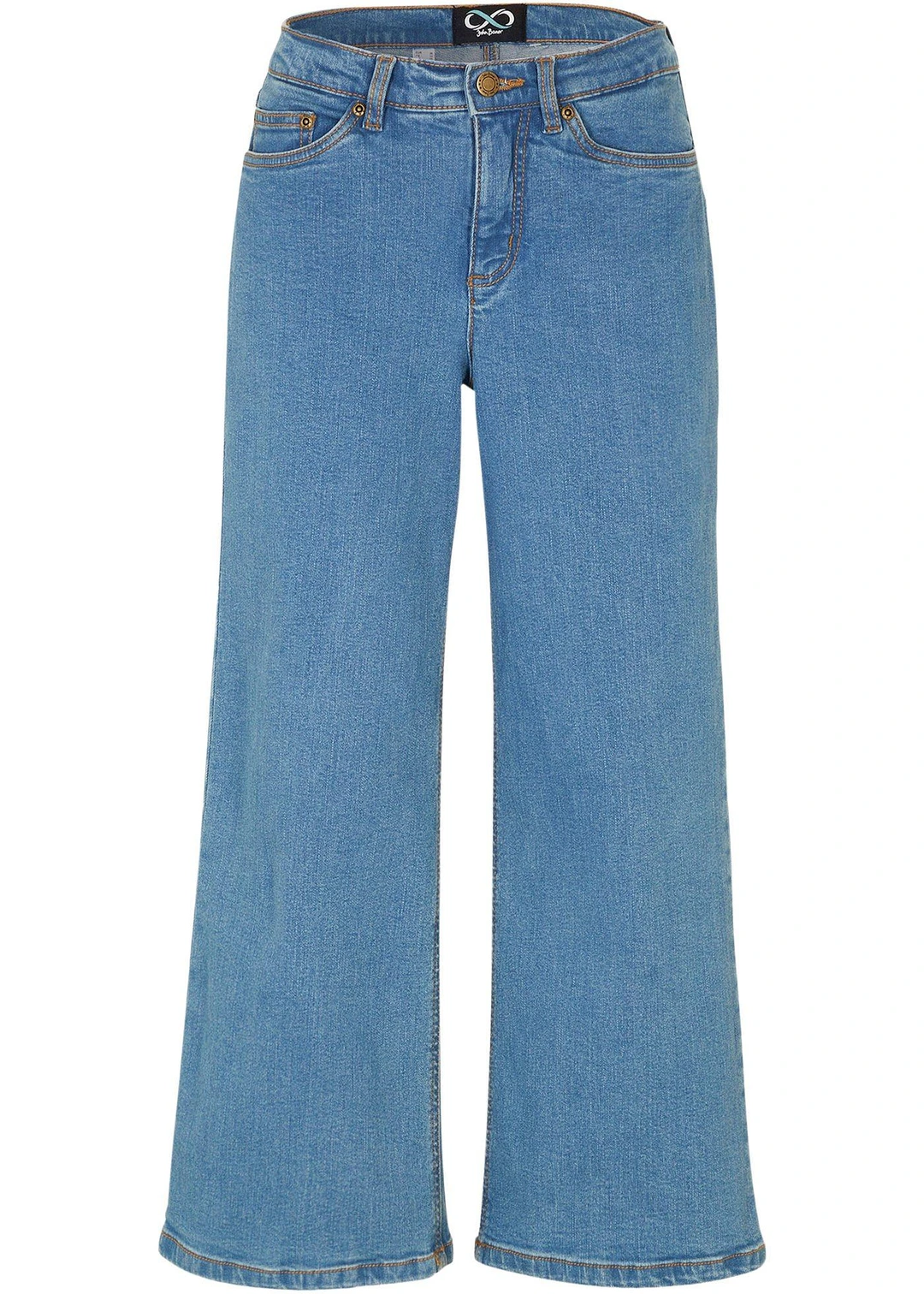 Jean large, taille mi-haute, raccourci