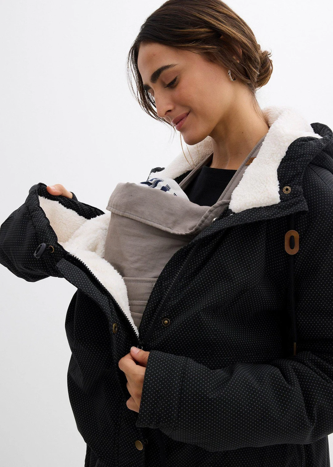 Veste de grossesse et de portage 3en1 avec doublure peluche - 3