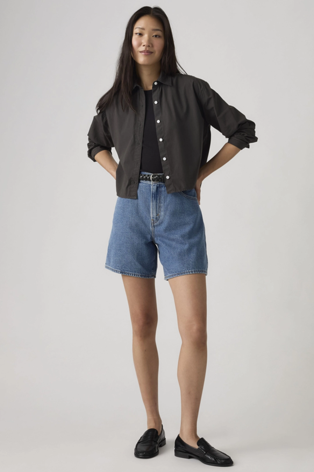 Levi's Short Baggy Taille Haute - Femme - Bleu / Far And Wide Short - 34