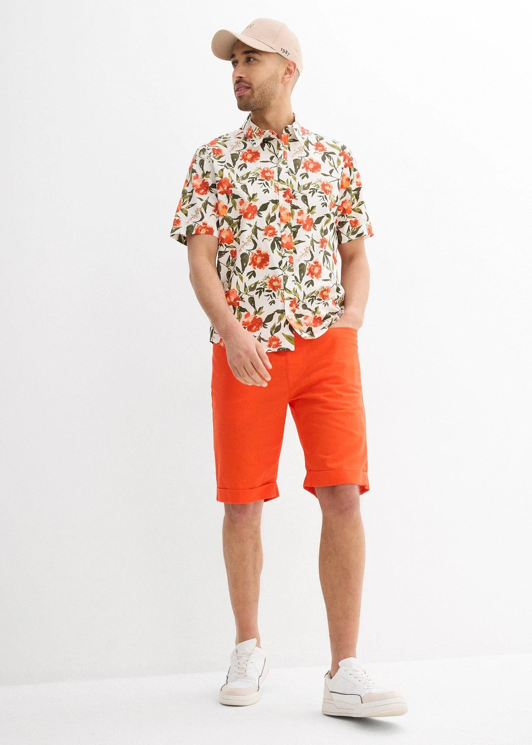 Bermuda à taille élastiquée en lin mélangé, regular - 2