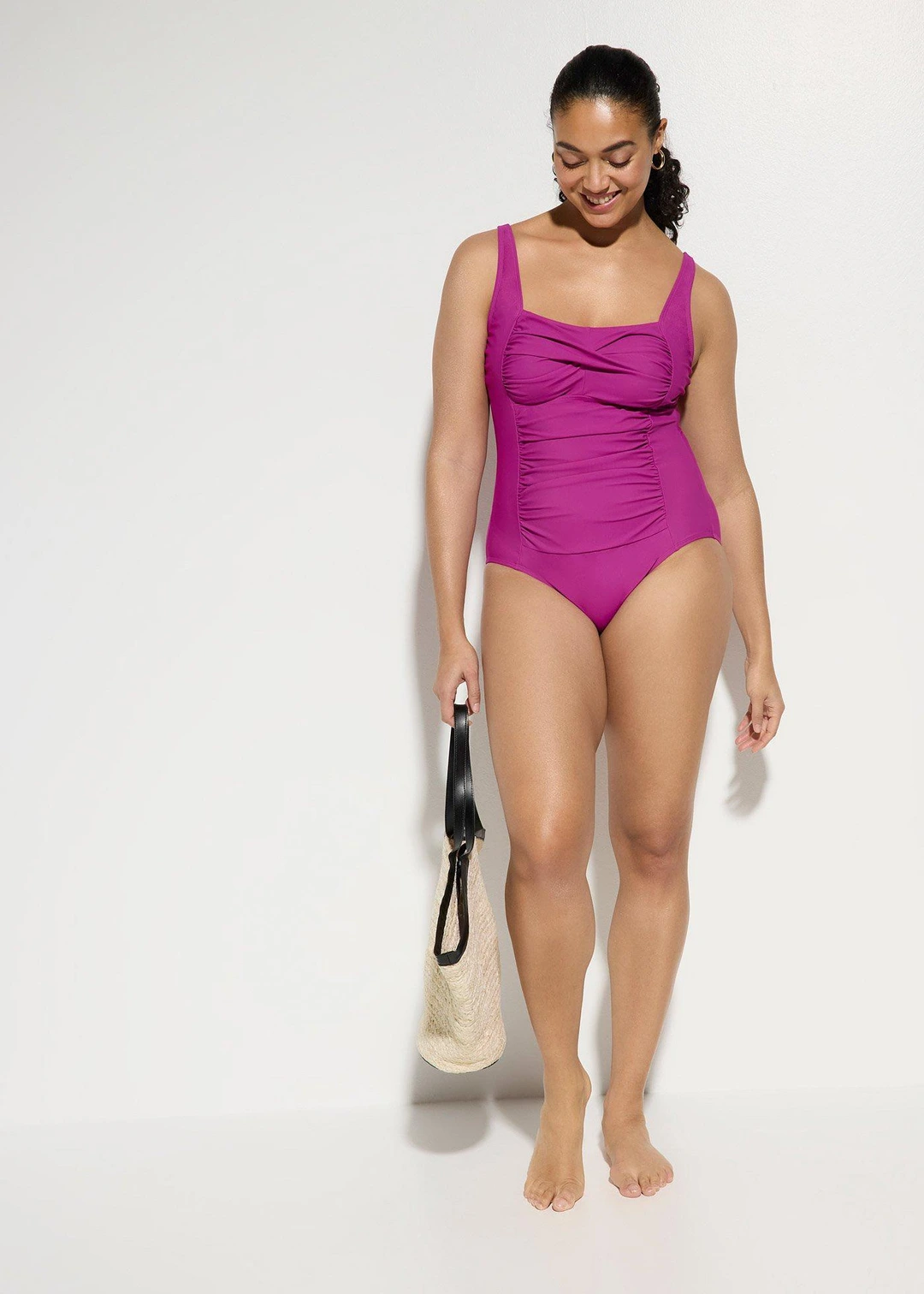 Maillot 1 pièce sculptant style croisé, maintien modéré - 2