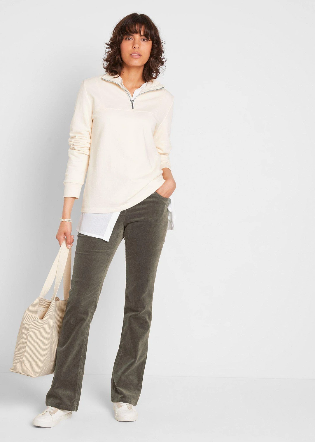 Pantalon bootcut en velours côtelé extensible - 2