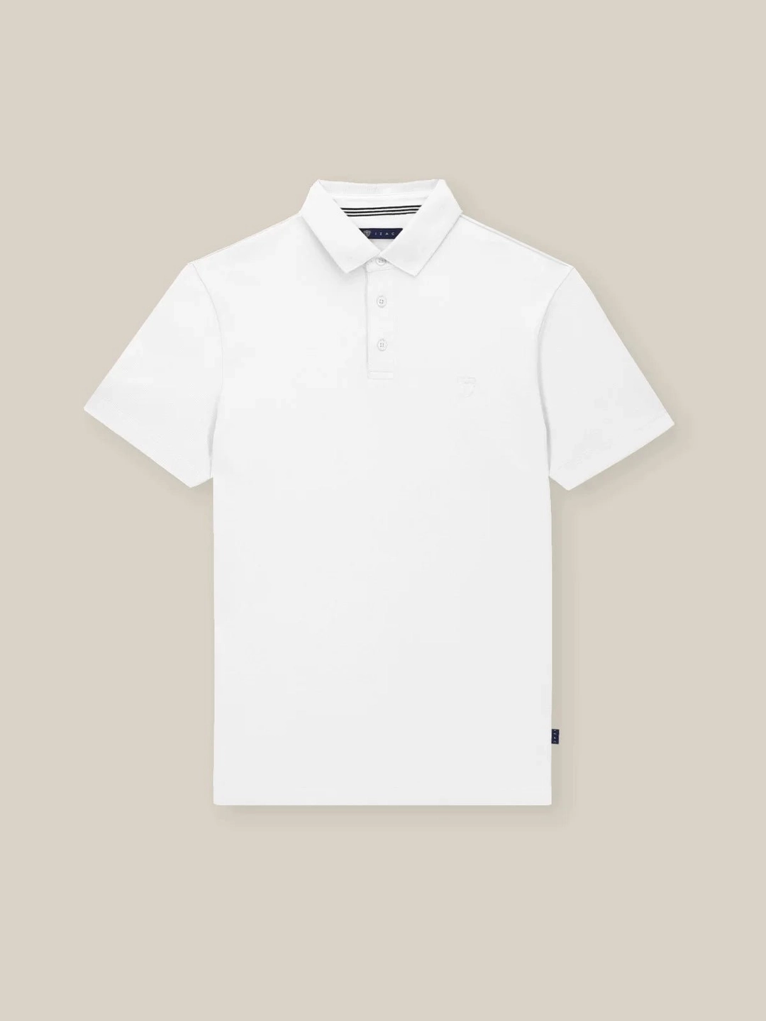 IZAC - Polo boutonné piqué blanc