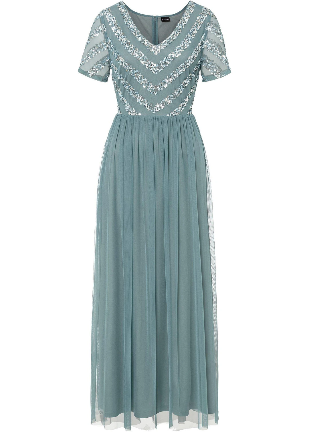 Robe longue brodée de sequins