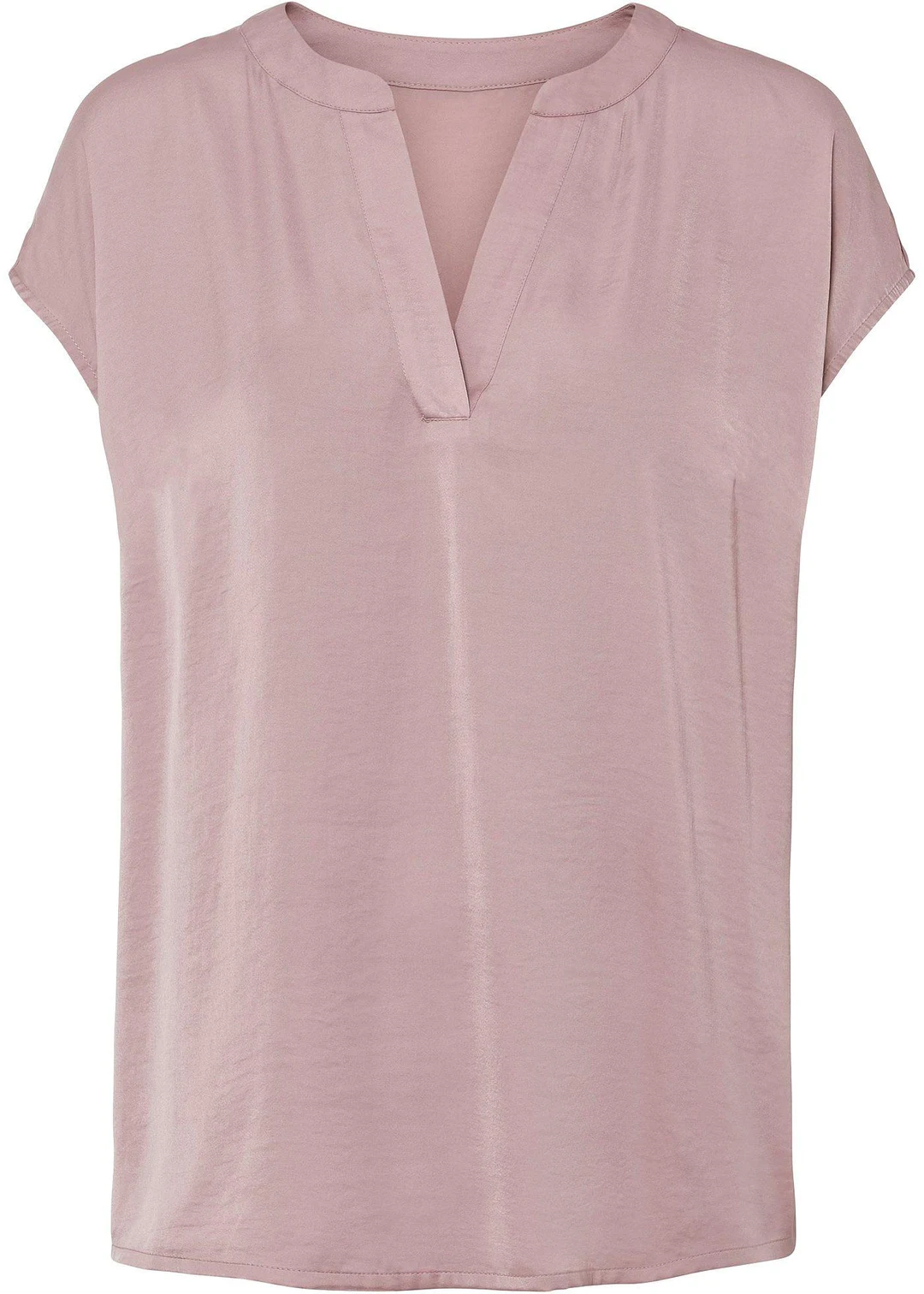 Blouse manches courtes ample en satin avec épaules descendues