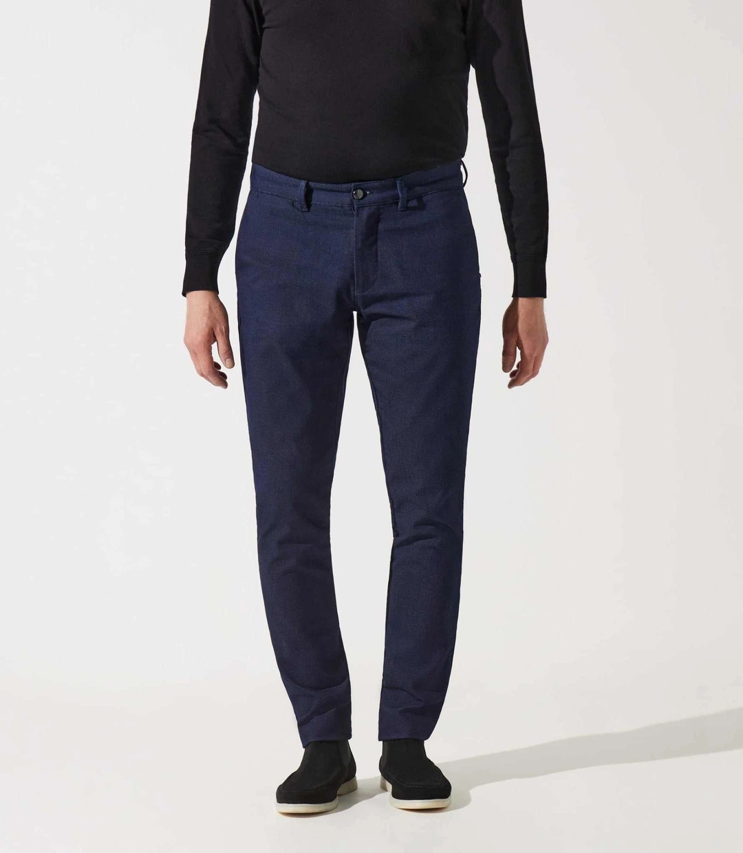 IZAC - Pantalon chino armuré marine VERREBI