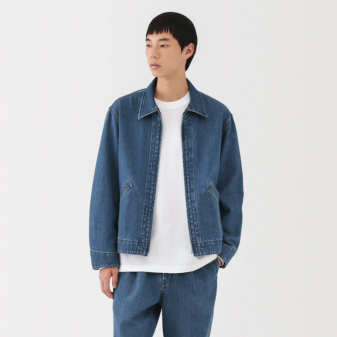Veste en denim mélangé kapok pour homme