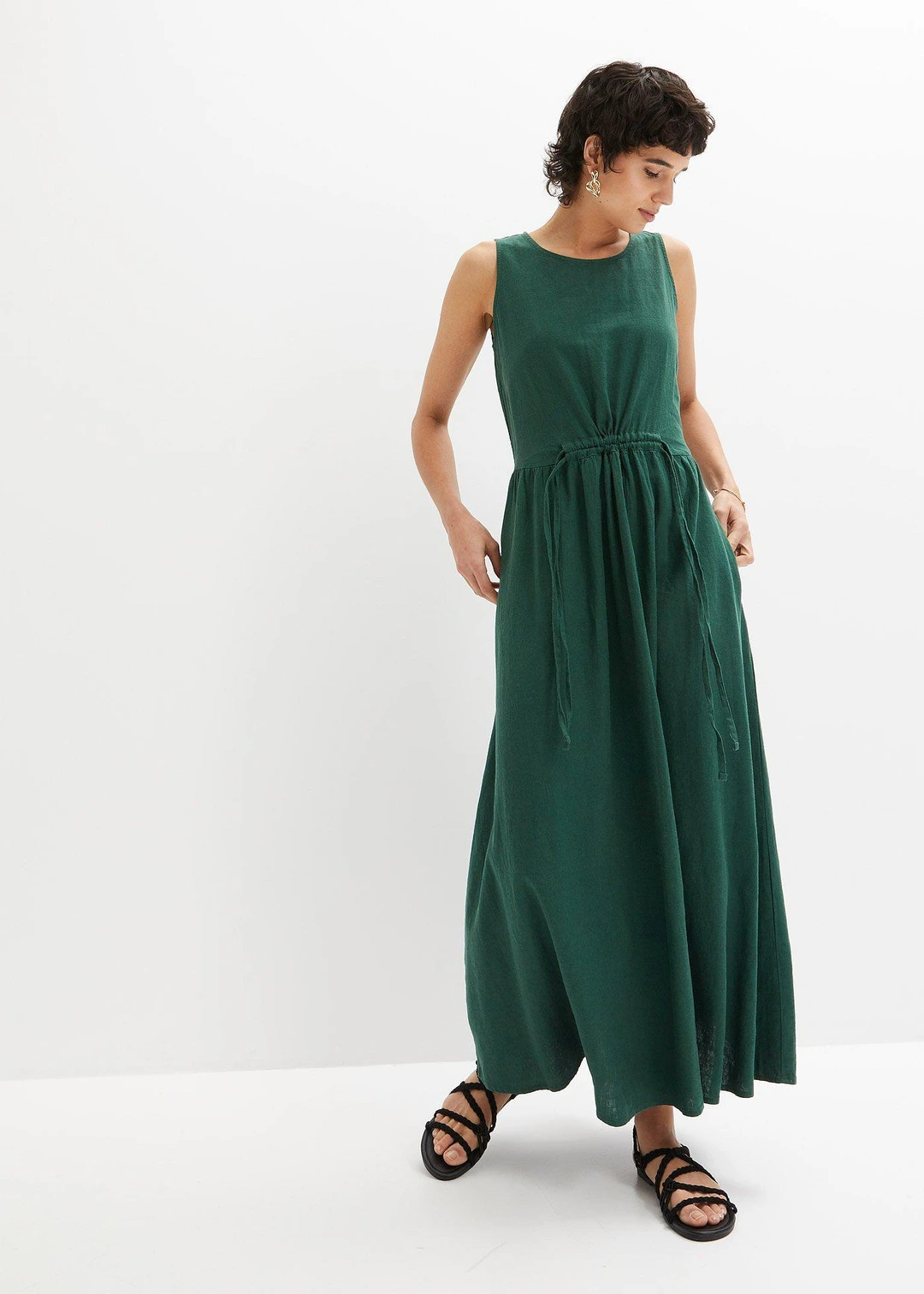 Robe longue en léger mélange de lin et viscose - 2