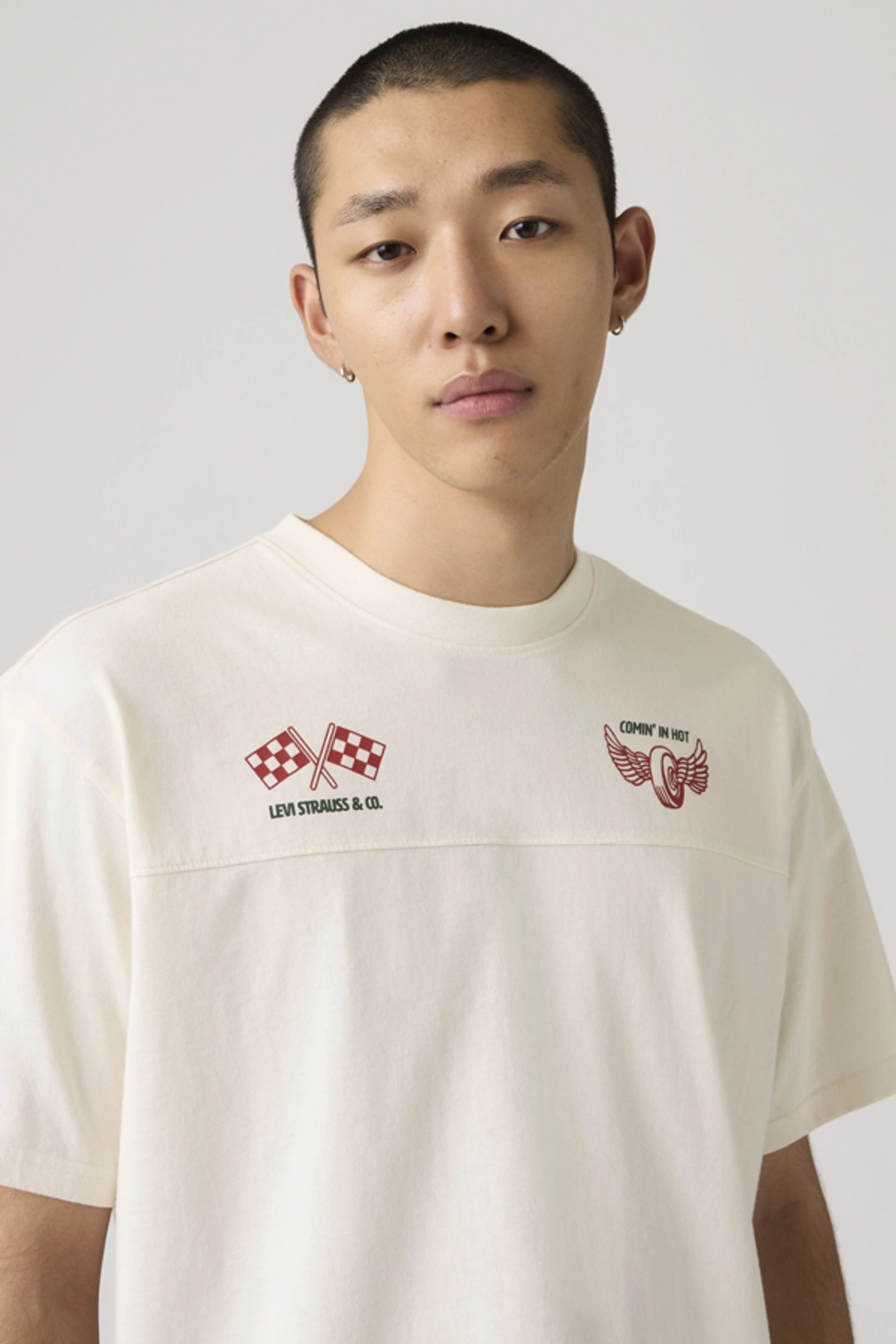 Levi's T Shirt Lockwood Practice - Homme - Blanc / Two Horse Jersey Bright White - 11-0601 Tcx - XL - 2