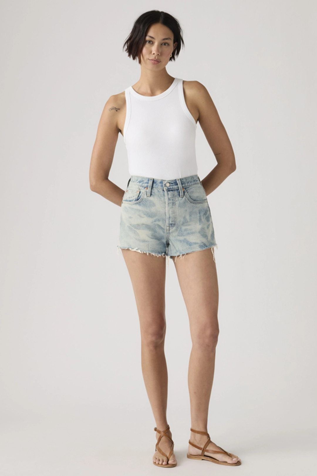 Levi's Short 501 Original Taille Haute - Femme - Bleu / Happy Vibes - 32