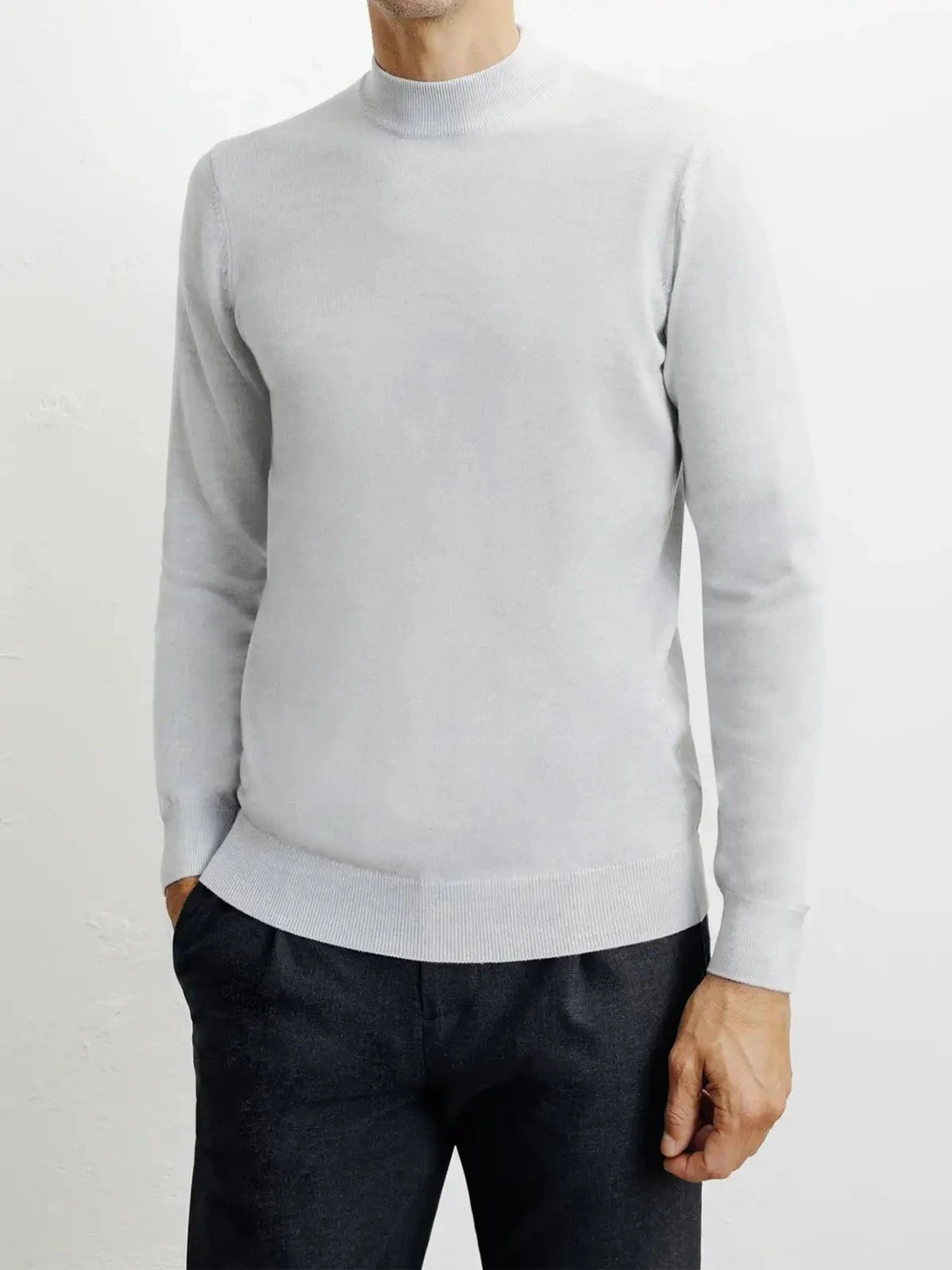 IZAC - Pull col cheminée gris chiné