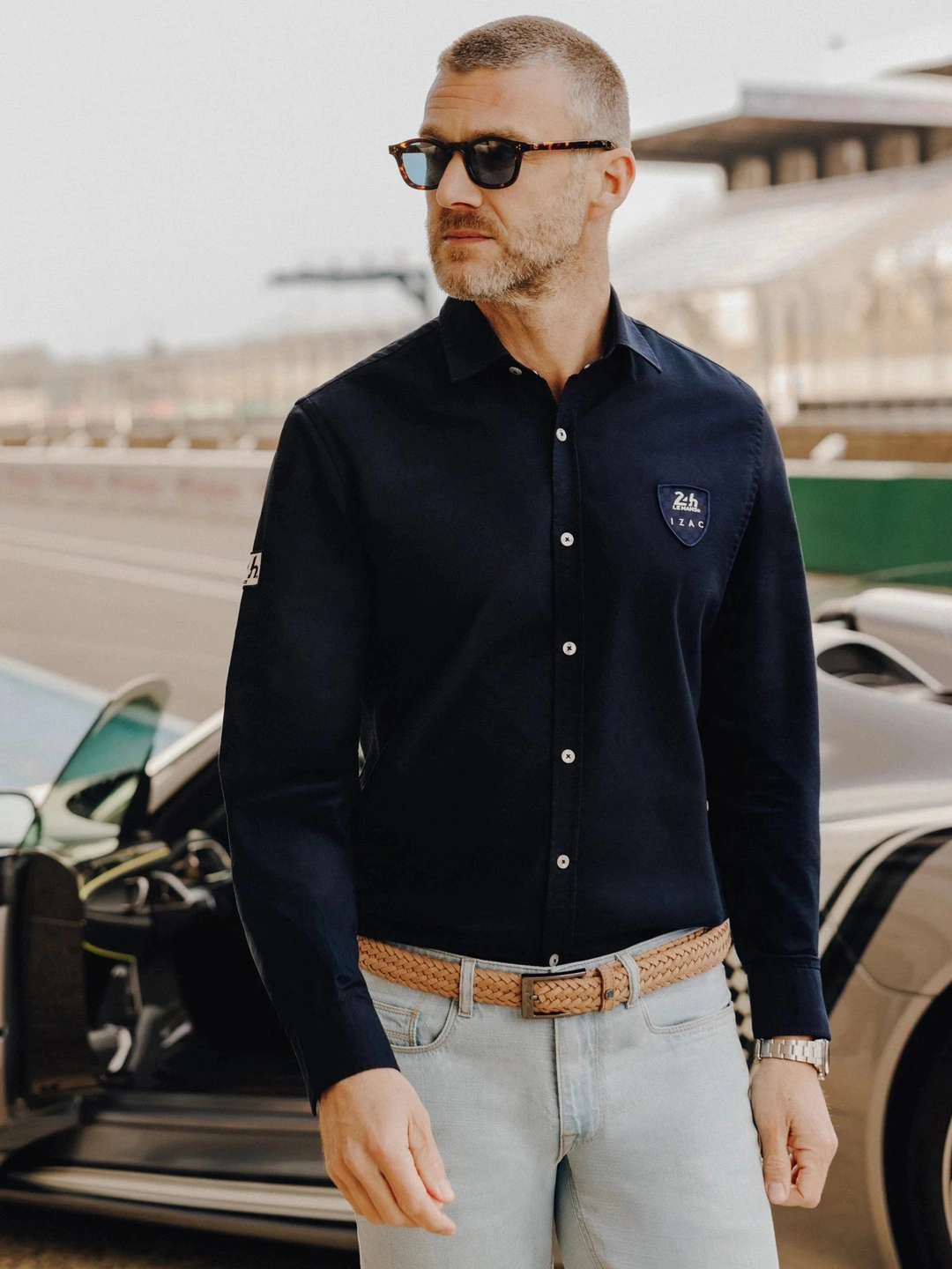 IZAC - Chemise casual marine 24h Le Mans