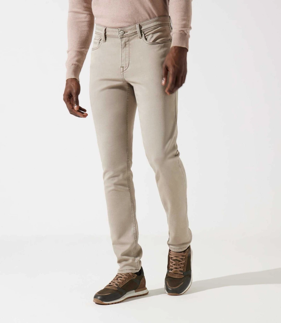 IZAC - Jean slim en molleton beige ETERNELLE