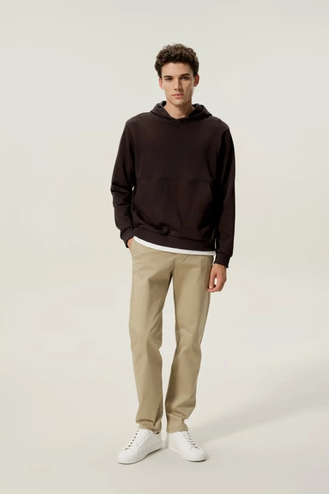 LILYSILK Homme Sweat à Capuche Luxe en Soie Bouclée Épais avec Poche Kangourou Husky S