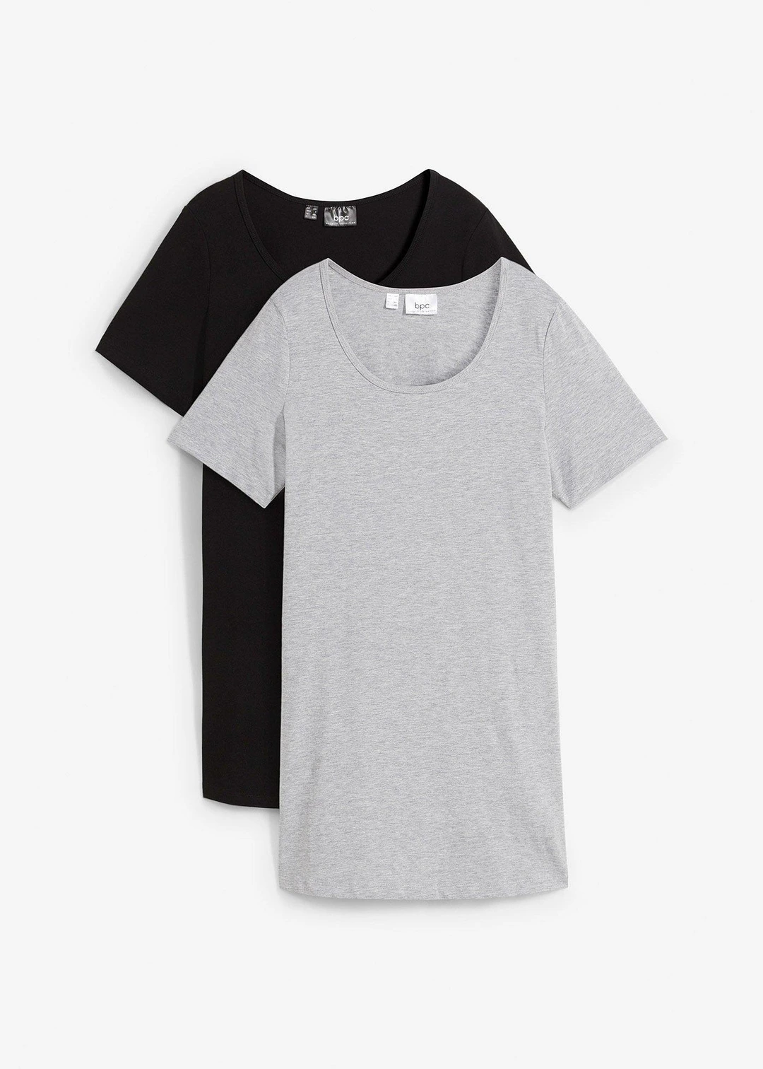 Lot de 2 T-shirts longs basiques, manches courtes