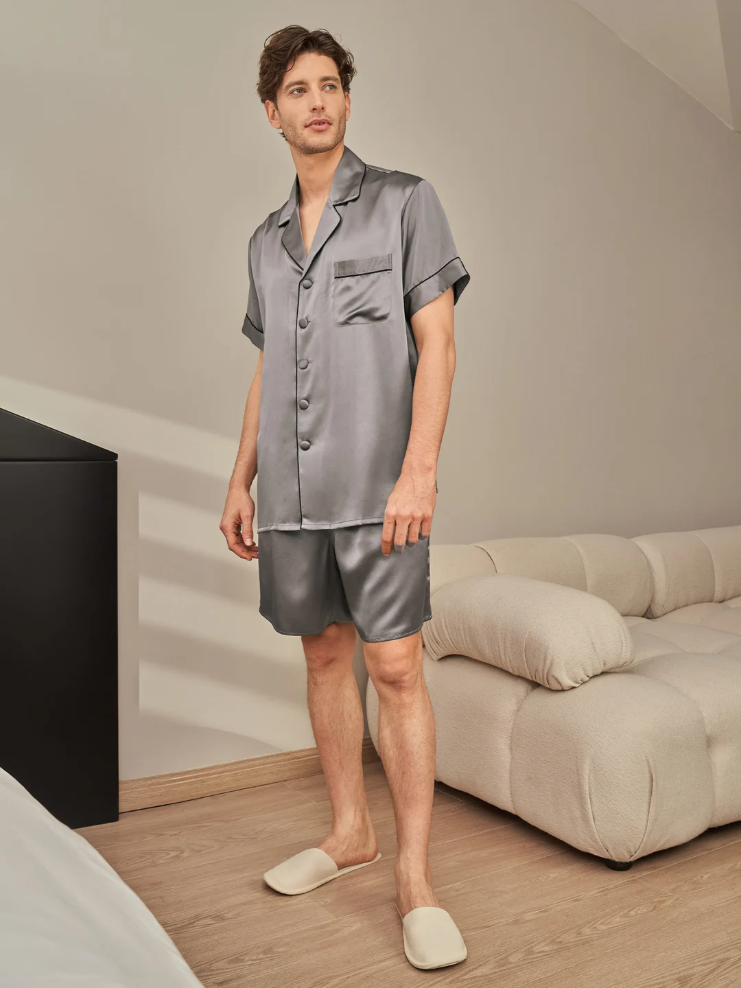 LILYSILK Pyjama en Soie M Bleu Marine