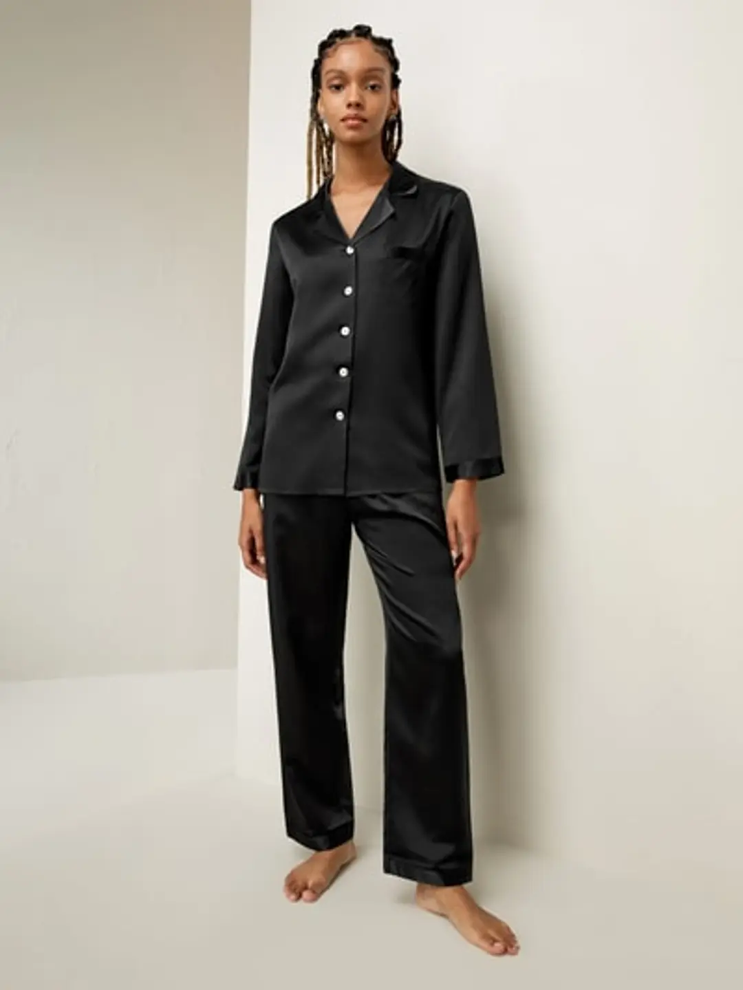 Ensemble Pyjama Soie Pleine Longueur