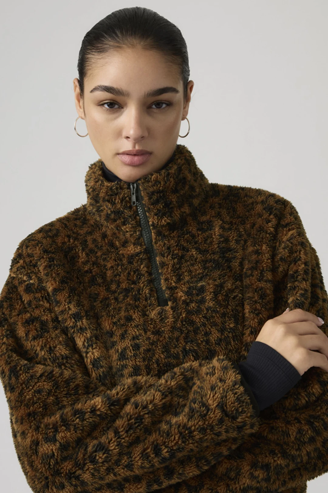 Levi's Sweat Shirt 1/4 Zip Sherpa Gemma - Femme - Vert / Mountain View - XS - 2