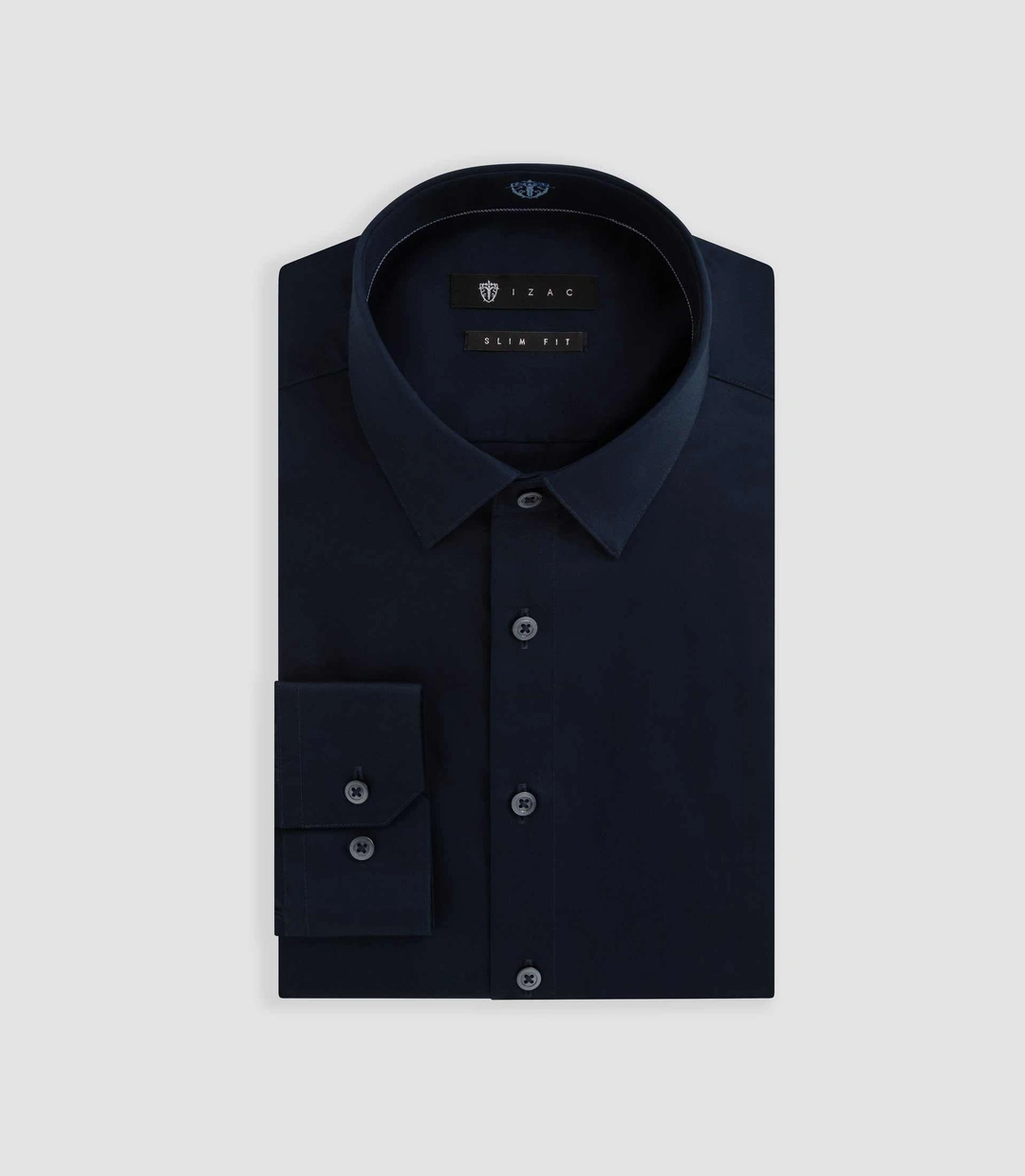 IZAC - Chemise satin slim marine ''Satinslim''