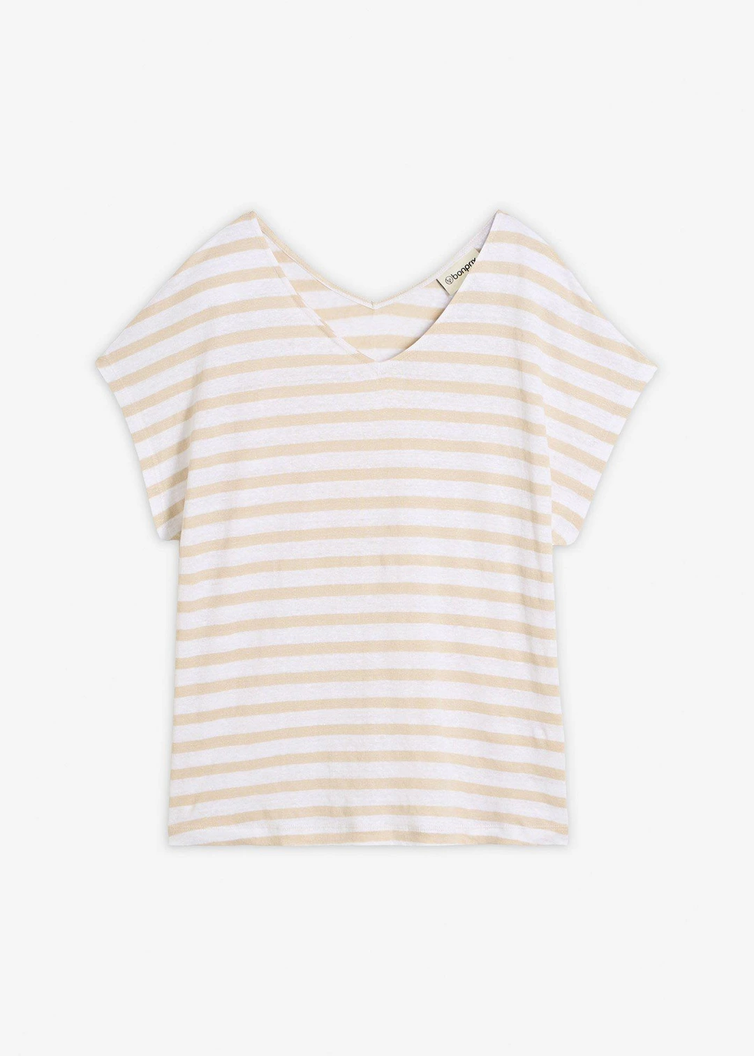 T-shirt 100% lin à manches chauve-souris