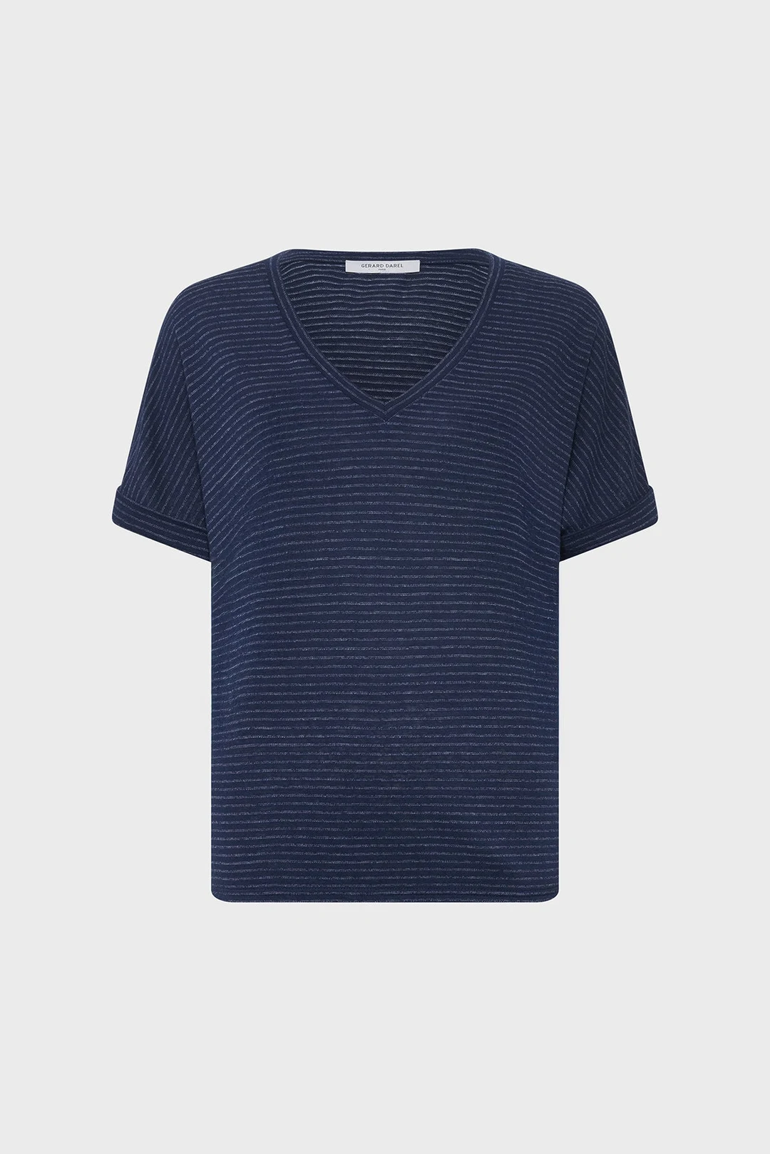 T-shirt V à rayures - GLADYS - Indigo