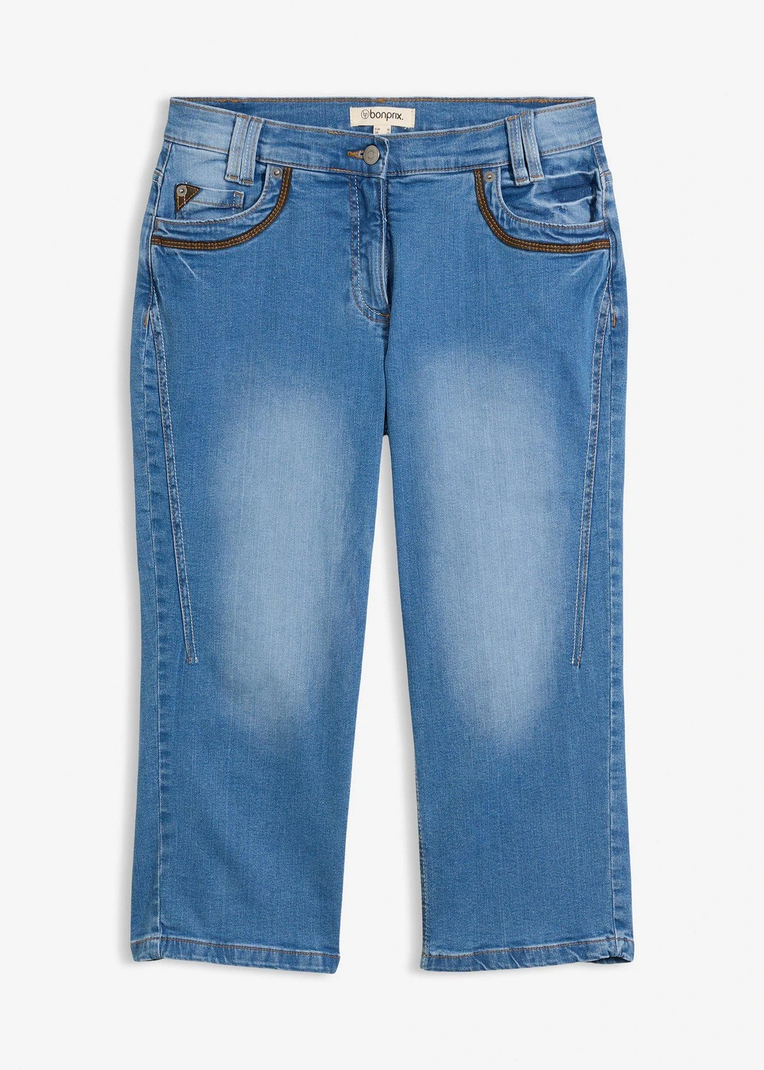 Jean corsaire slim, taille mi-haute