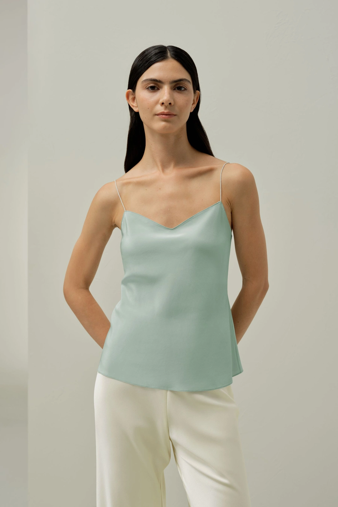 LILYSILK Caracos En Soie Coupe Ajustée Soie De Haute Qualité Style D'Affaires Léger Et Résistant Aux Rides Menthe Verte M